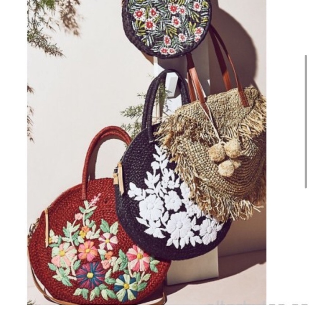 Anthropologie garden raffia crossbody NWT